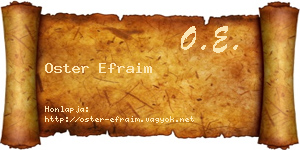 Oster Efraim névjegykártya